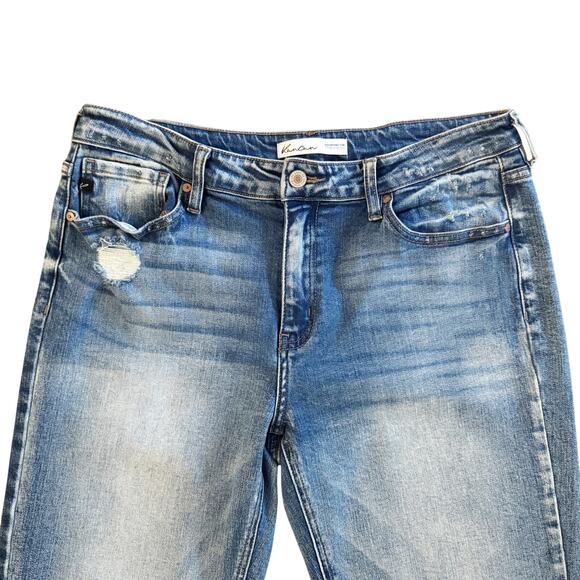 KanCan Jeans Women's Size 30 10 Blue High Rise Straight Distressed 1182 - Picture 2 of 12